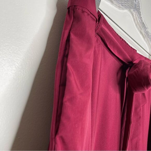 ModCloth On My Way A-Line Skirt Burgundy Bow Tie with pockets - Picture 7 of 9